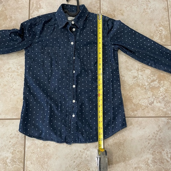 Softened navy chambray in heart dot print - XS - Picture 4 of 6